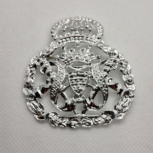 Royal Crest Crown Silver Brooch